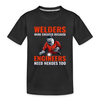 Schweißer Schweißer Metallbau Eisenarbeiter lustig - Kinder Premium Bio T-Shirt - Schwarz - Vorne