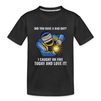 Schweißer Schweißer Metallbau Eisenarbeiter lustig - Kinder Premium Bio T-Shirt - Schwarz - Vorne