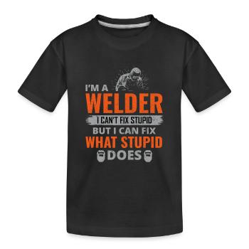 Schweißschweißer Metallbau Eisenarbeiter - Kinder Premium Bio T-Shirt - Schwarz - Vorne