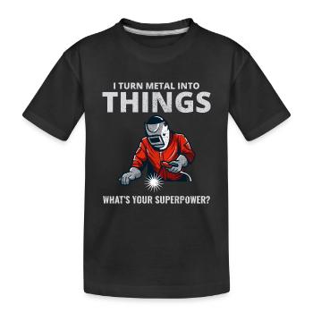 Schweißnaht Schweißer Metallbau Eisenarbeiter - Kinder Premium Bio T-Shirt - Schwarz - Vorne