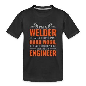 Schweißnaht Schweißer Metallbau Eisenarbeiter - Kinder Premium Bio T-Shirt - Schwarz - Vorne