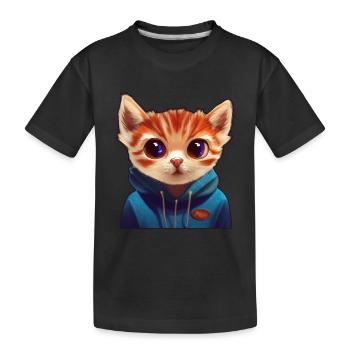 Chat avec pull - T-shirt bio Premium Enfant - noir - Devant