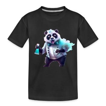 Panda scientist - Kids' Premium Organic T-Shirt - black - Front