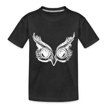 Süsse Eule Augen - Kauz Schnabel - Kinder Premium Bio T-Shirt - Schwarz - Vorne