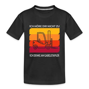 Staplerfahrerin Gabelstapler Lager Logistik Damen - Kinder Premium Bio T-Shirt - Schwarz - Vorne