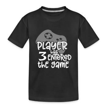 Drittes Baby Spieler 3 hat das Spiel Betreten Baby - Kinder Premium Bio T-Shirt - Schwarz - Vorne