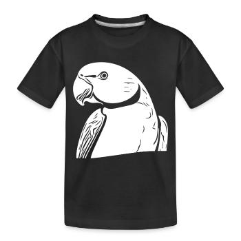 Perruche à collier Portrait Vintage Perroquet Dessin - T-shirt bio Premium Enfant - noir - Devant