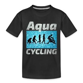 Aqua Cycling Schwimmbad Fitness Evolution - Kinder Premium Bio T-Shirt - Schwarz - Vorne
