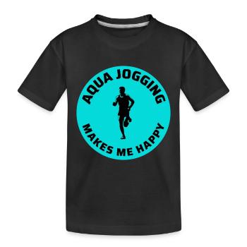 Deep Water Aqua jogging Pool Running Fitness - T-shirt bio Premium Enfant - noir - Devant