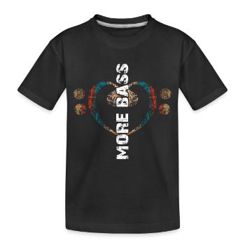 Mehr Bass - Vintage Bassschlüssel mit Text - Kinder Premium Bio T-Shirt - Schwarz - Vorne