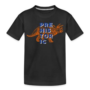 Dinosaur Triceratops prehistoric Prehistoric - Kids' Premium Organic T-Shirt - black - Front