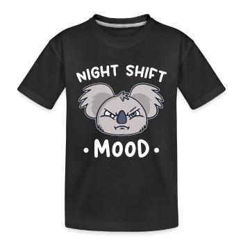 Koala Koalabär Nachtdienst Nachtschicht - Kinder Premium Bio T-Shirt - Schwarz - Vorne