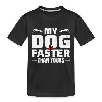 Greyhound Racing Hund Haustier Rennen Tier Racer - Kinder Premium Bio T-Shirt - Schwarz - Vorne