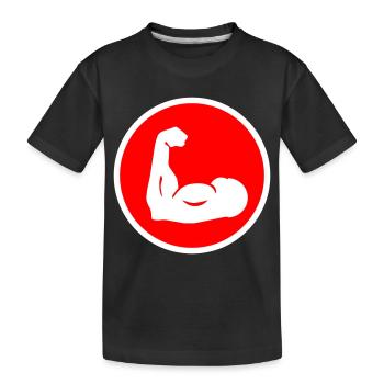 Icône d’haltère musculaire - T-shirt bio Premium Enfant - noir - Devant