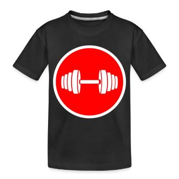 Hantel gewichte Kreis - Kinder Premium Bio T-Shirt - Schwarz - Vorne