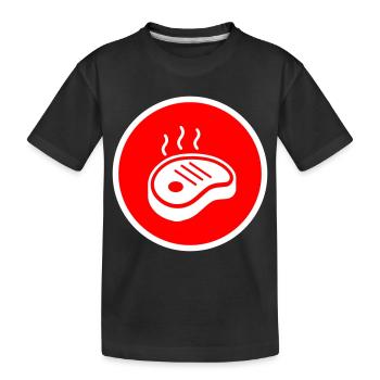 Steak icon circle - Kids' Premium Organic T-Shirt - black - Front
