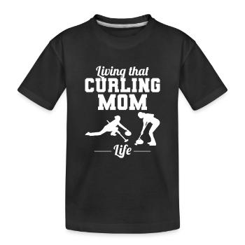 Curling Mama Winter Eissport Curler Muttertag - Kinder Premium Bio T-Shirt - Schwarz - Vorne