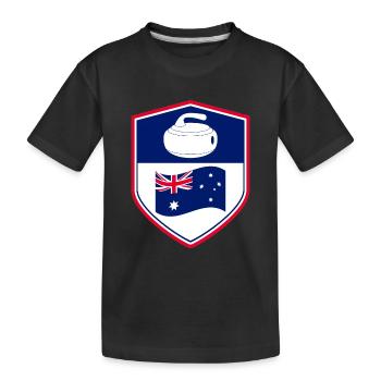 Australische Flagge Curling Winter Eissport Australien - Kinder Premium Bio T-Shirt - Schwarz - Vorne