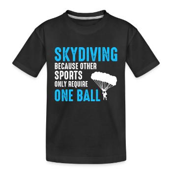 Fallschirmspringen Fallschirmspringen Extremsport Fallschirmspringer - Kinder Premium Bio T-Shirt - Schwarz - Vorne