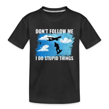 Skysurf Parachutisme Extreme Sport Skydiver Drôle - T-shirt bio Premium Enfant - noir - Devant