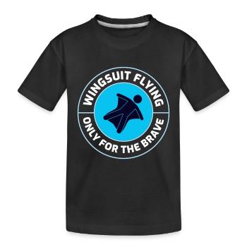 Wingsuit fliegen Base Jumping Fallschirmspringen Wingsuiting - Kinder Premium Bio T-Shirt - Schwarz - Vorne