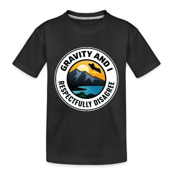 Wingsuit flying Base Jumping Skydiving Wingsuiting - Kids' Premium Organic T-Shirt - black - Front