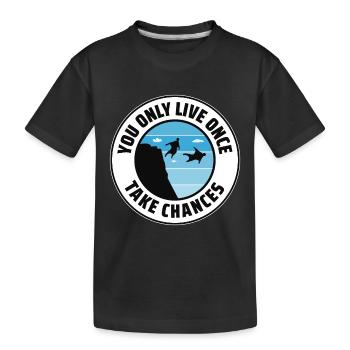 Wingsuit flying Base Jumping Skydiving Wingsuiting - Kids' Premium Organic T-Shirt - black - Front
