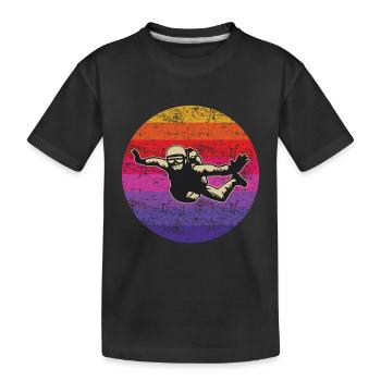 Fallschirmspringen Fallschirmspringen - Kinder Premium Bio T-Shirt - Schwarz - Vorne