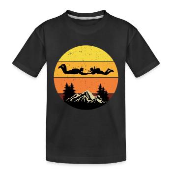 Fallschirmspringen Fallschirmspringen - Kinder Premium Bio T-Shirt - Schwarz - Vorne