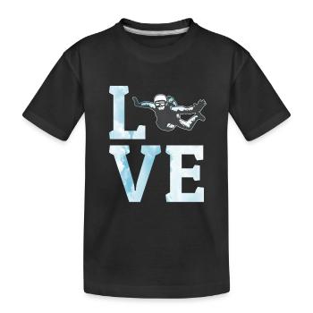 Fallschirmspringen Fallschirmspringen - Kinder Premium Bio T-Shirt - Schwarz - Vorne