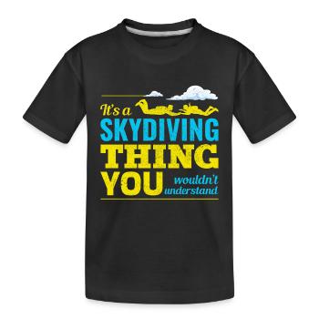 Fallschirmspringen Fallschirmspringen - Kinder Premium Bio T-Shirt - Schwarz - Vorne