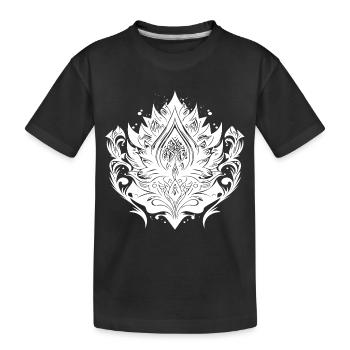 Vintage Lotusblüte Seerose Tattoo Hobby - Kinder Premium Bio T-Shirt - Schwarz - Vorne