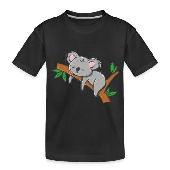 Koala ours Koala endormi. Idéal pour dormir. - T-shirt bio Premium Enfant - noir - Devant