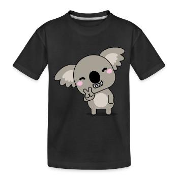 glücklicher Koalabär Koala - Kinder Premium Bio T-Shirt - Schwarz - Vorne