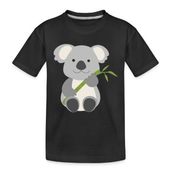 glücklicher Koalabär Koala - Kinder Premium Bio T-Shirt - Schwarz - Vorne