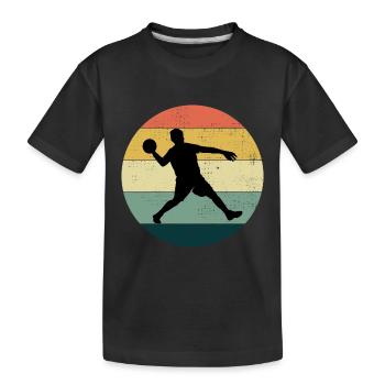 Völkerball Spieler Trainer Team Sport Vintage Retro - Kinder Premium Bio T-Shirt - Schwarz - Vorne