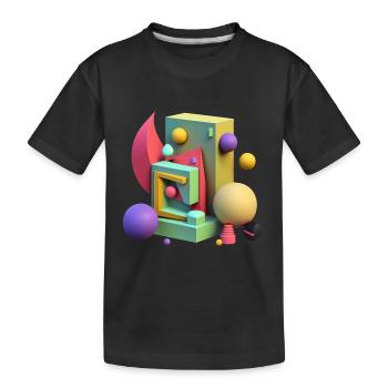.3D - Kids' Premium Organic T-Shirt - black - Front