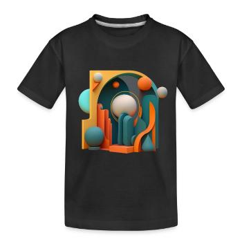 .3D - Kids' Premium Organic T-Shirt - black - Front