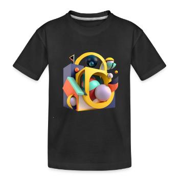 .3D - Kids' Premium Organic T-Shirt - black - Front