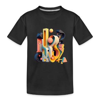 .3D - Kids' Premium Organic T-Shirt - black - Front