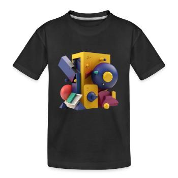 .3D - Kids' Premium Organic T-Shirt - black - Front