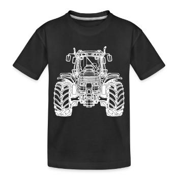 Heavy tractor Large field field tractor - Kids' Premium Organic T-Shirt - black - Front