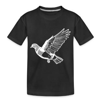 Joli pigeon volant sur de larges ailes - T-shirt bio Premium Enfant - noir - Devant