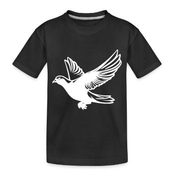 Taube im Flug mit Flügeln - Kinder Premium Bio T-Shirt - Schwarz - Vorne