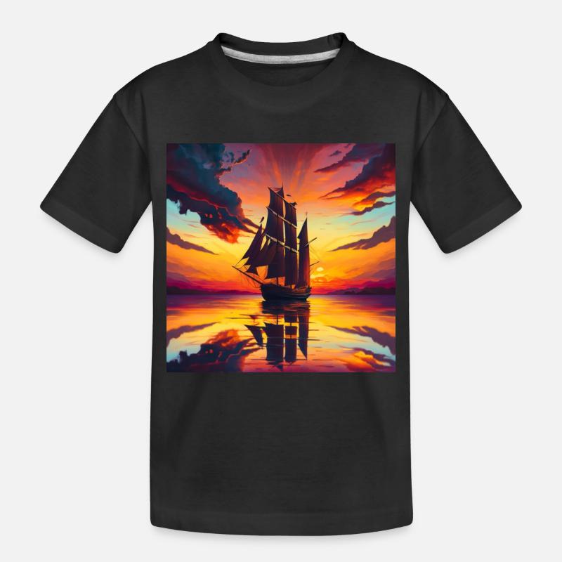 Summer Sailing - Kinder Premium Bio T-Shirt - Schwarz