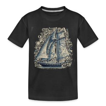 boot - Kinder Premium Bio T-Shirt - Schwarz - Vorne