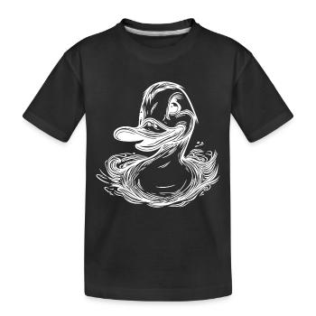 Canard nageur avec un grand bec - T-shirt bio Premium Enfant - noir - Devant