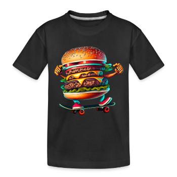 Cheeseburger Skateboard Skater - T-shirt bio Premium Enfant - noir - Devant