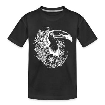 Eleganter Tukan Tropen Vogel mit riesigem Schnabel - Kinder Premium Bio T-Shirt - Schwarz - Vorne