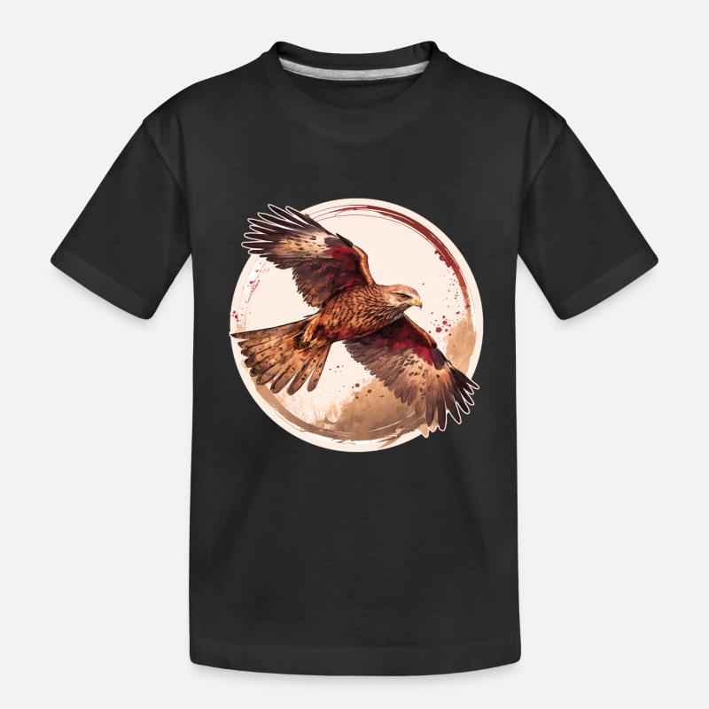 Rotmilan Greifvogel - Kinder Premium Bio T-Shirt - Schwarz